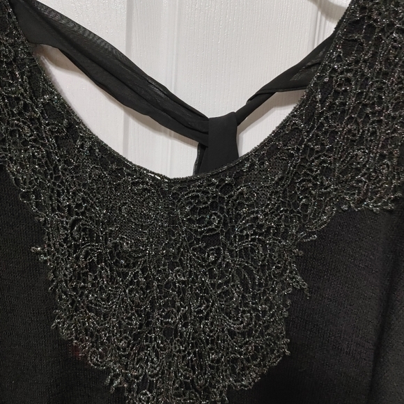 NWT BLACK & SILVER DRESSY SWEATER - Picture 2 of 6